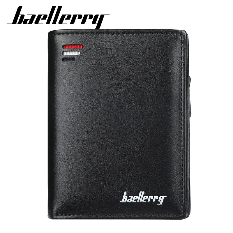 New Business Men Wallets Short Desigh Card Holder High Quality Male Purse New PU Leather Vintage Coin Holder Men Wallets