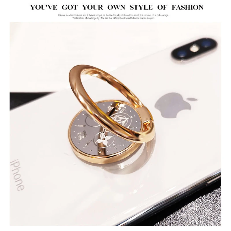 Ring Holder Creative Clock smartphone stand For Phone Telefon Support telephone accessories For iphone 12 Samsung Xiaomi Huawei