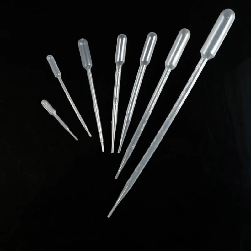 100Pcs 0.2/1/3ML Laboratory Tools Pipettes Plastic Disposable Graduated Pasteur Pipette Dropper Polyethylene Makeup Tools