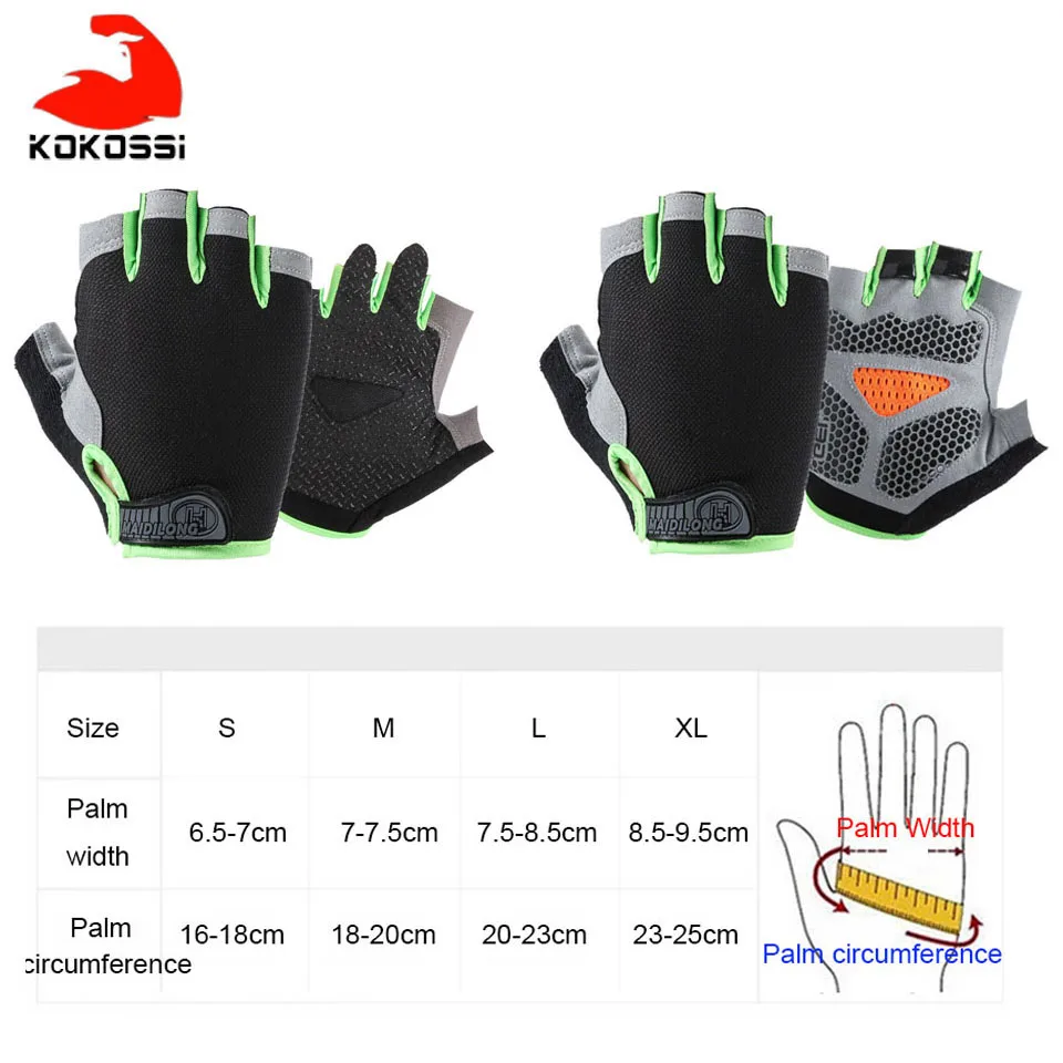 KoKossi Men Women Half Finger Fitness Gloves Breathable Anti-slip Weightlifting Dumbbell Horizontal Bar Training gloves