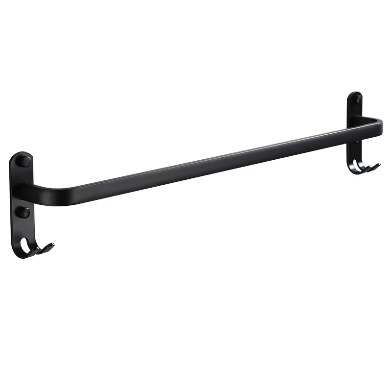 1PC Space Aluminum Matte Black Towel Rack European Style Bathroom Hotel Rack