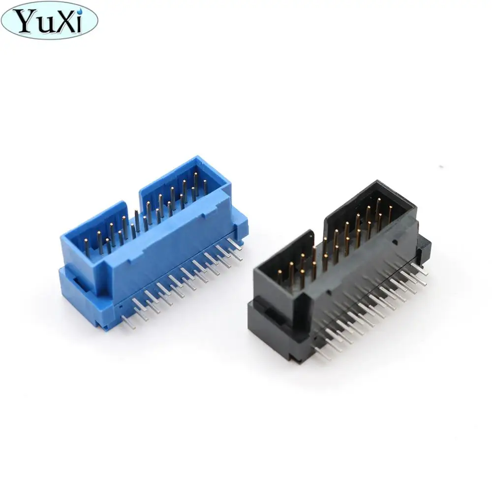 YuXi USB 3.0 19P 19 20 pin USB3.0 20P male connector 90 degree mainboard chassis front seat expansion DIY connector