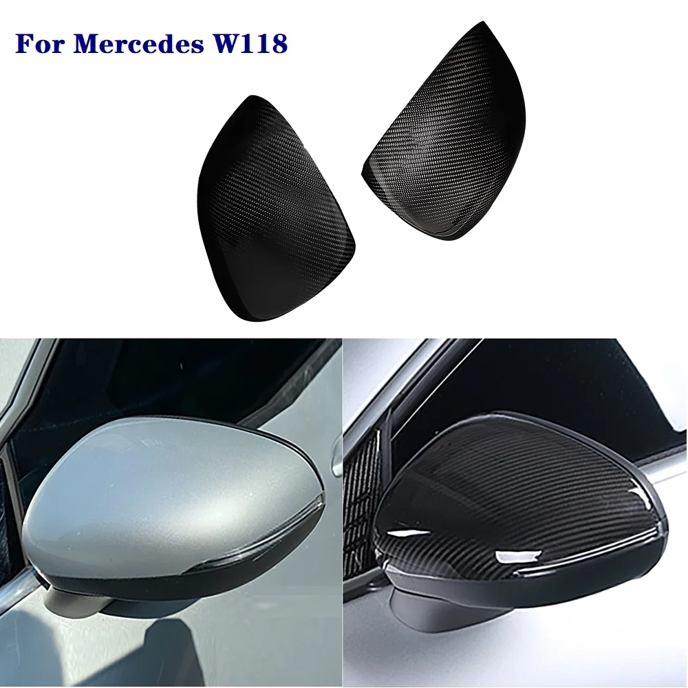 

Real Carbon Fiber Door Side Mirror Cover Fit For Mercedes BENZ W118 CLA / A-Class CLA200/260 A180 AMG 2020