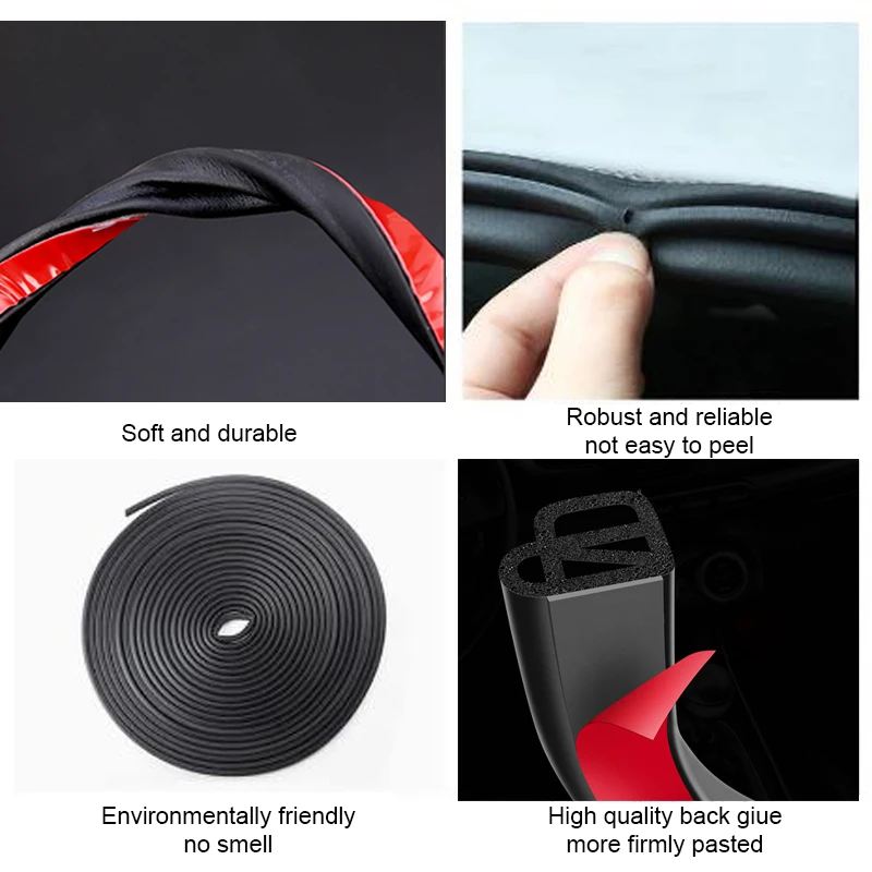 Car Door Hood Trunk Rubber Seal Strip Protector For Peugeot 307 206 308 407 207 3008 406 208 508 301 2008 408 5008