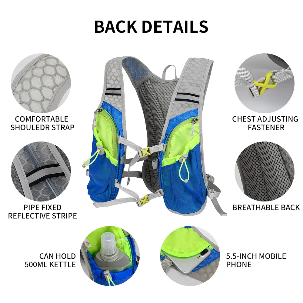 INOXTO-Marathon, running, cycling, hiking, ultra-light outdoor backpack water bag 1.5L water bag