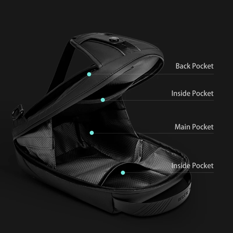 Imagem -03 - Bolsa Transversal Masculina Multifuncional Anti Roubo com Carregador Usb Mochila de Peito Ombro Impermeável para Viagens Curtas