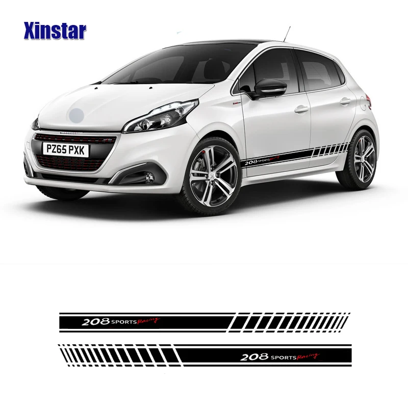 AIYING Lot Autocollants Emblèmes Latéraux Chromés Pour Peugeot 107 108 206 207 308 307 508 2008 3008 - Look Métallisé Luxe