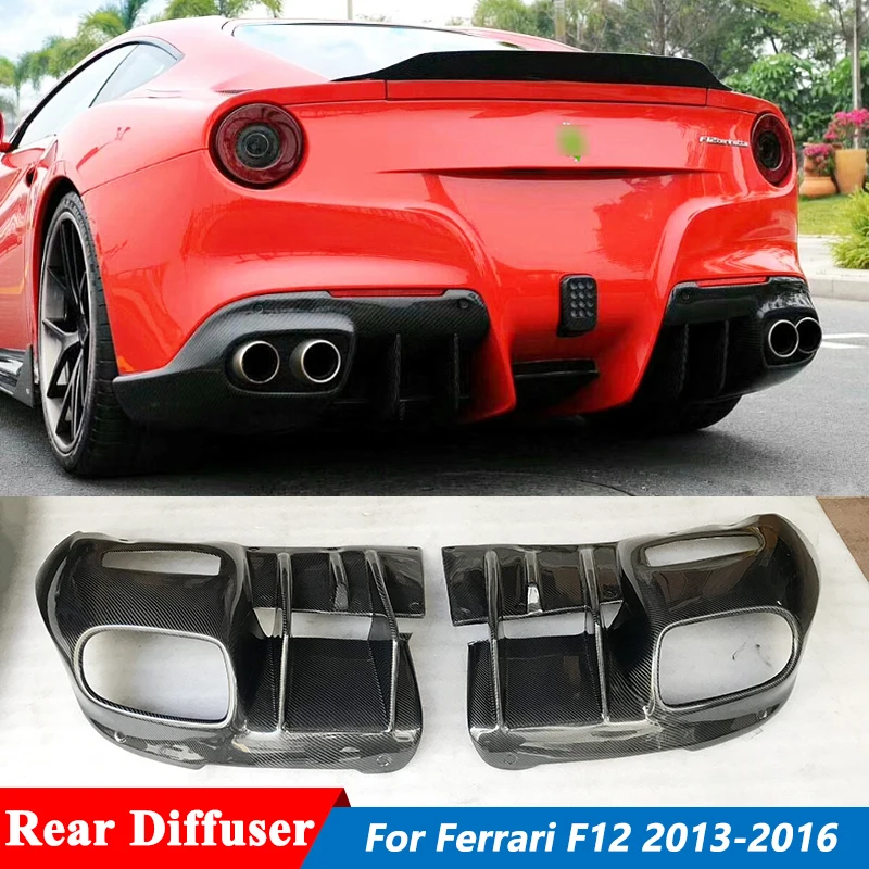 

DM Style Carbon Fiber Rear Bumper Spoiler Diffuser Lip For Ferrari F12 Tuning 2013-2016