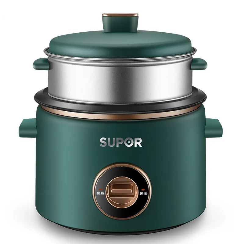 

SUPOR Electric Cooker 3L Mini 1-4 Person with Steam Rack Automatic Multi-functional Mechanical Small Electric Cooker Retro Green