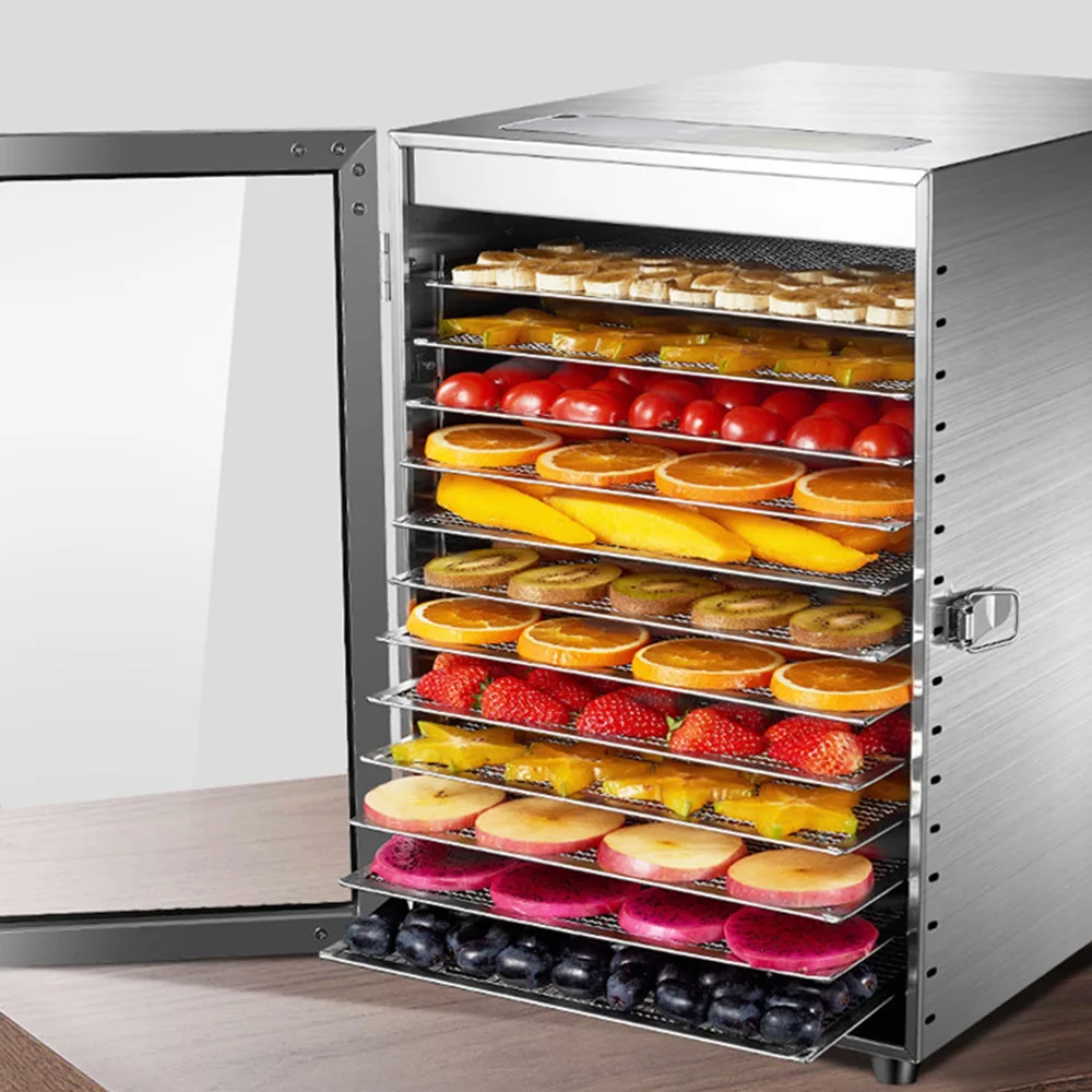 Essiccatore di frutta a 12 strati per disidratatore di alimenti per verdure verdure commerciali snack per animali domestici asciugatrice robot da cucina