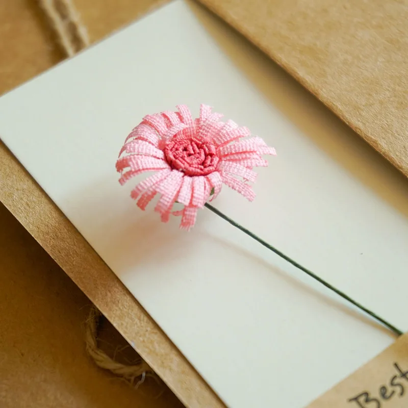 5pcs Vintage DIY kraft paper invitation greeting card with envelope handmade dried flowers wedding party invitation envelope