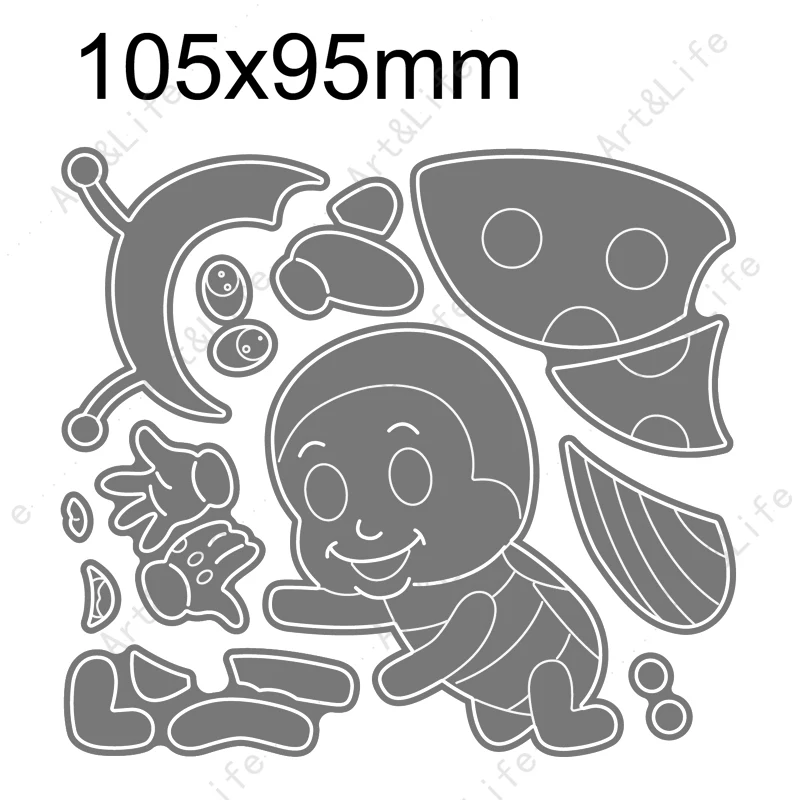 Hot New Metal Cutting Dies Ladybird Beetles Stencils for Making Scrapbooking Papper Card Album Birthday Card Embossing Cut Die