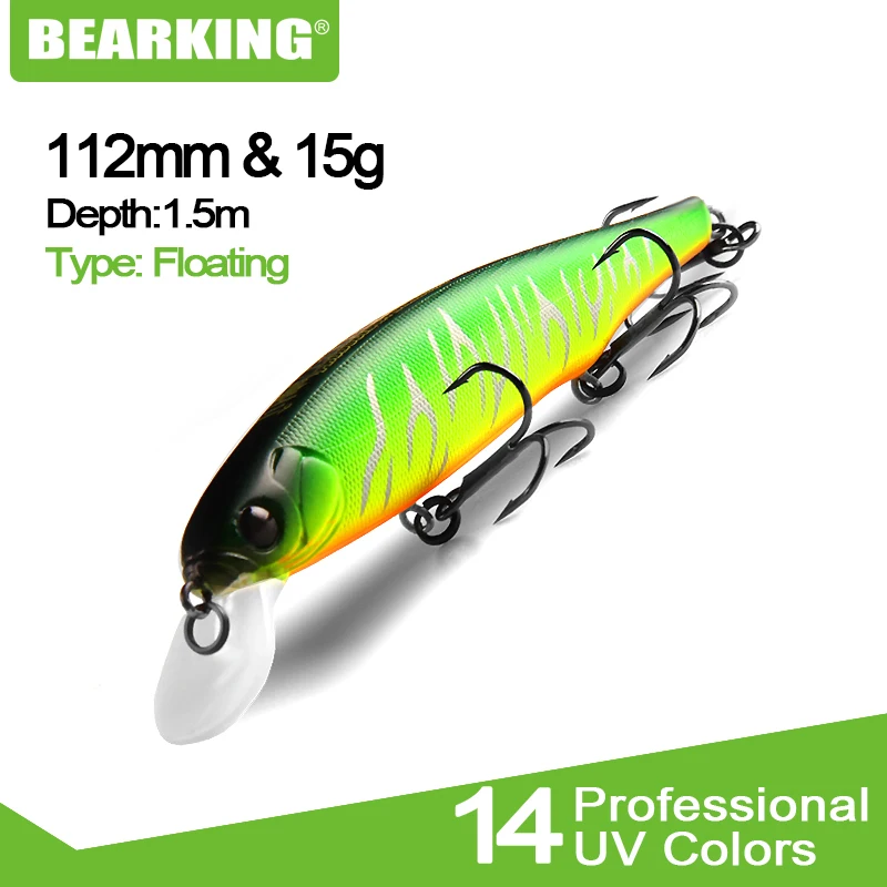 2018 hot Bearking perfect action 12different colors fishing lures,112mm/15g, sp minnow 12 different colorful color,free shipping