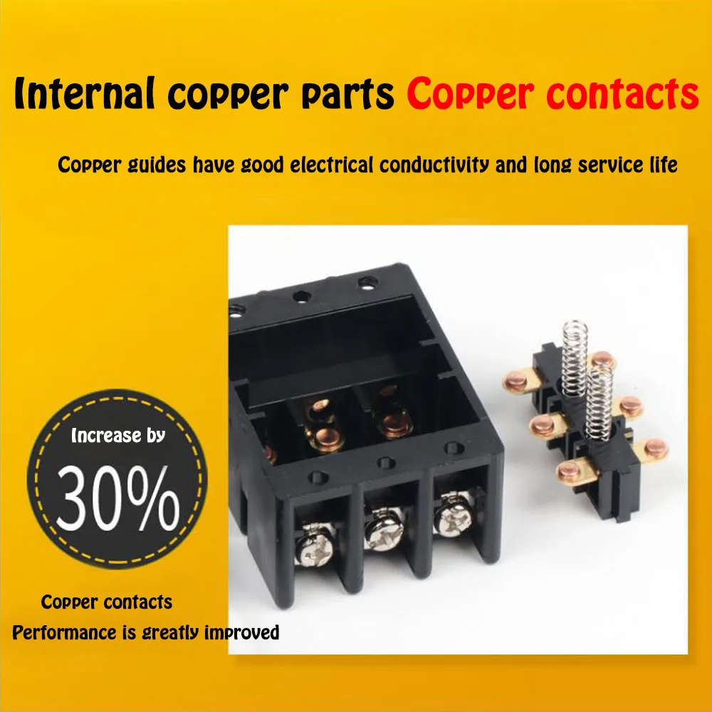 AC 380V 2KW I/O On Off Start Stop Push Button Switch 6 Screw Terminals QCS1 Large/Small Panel