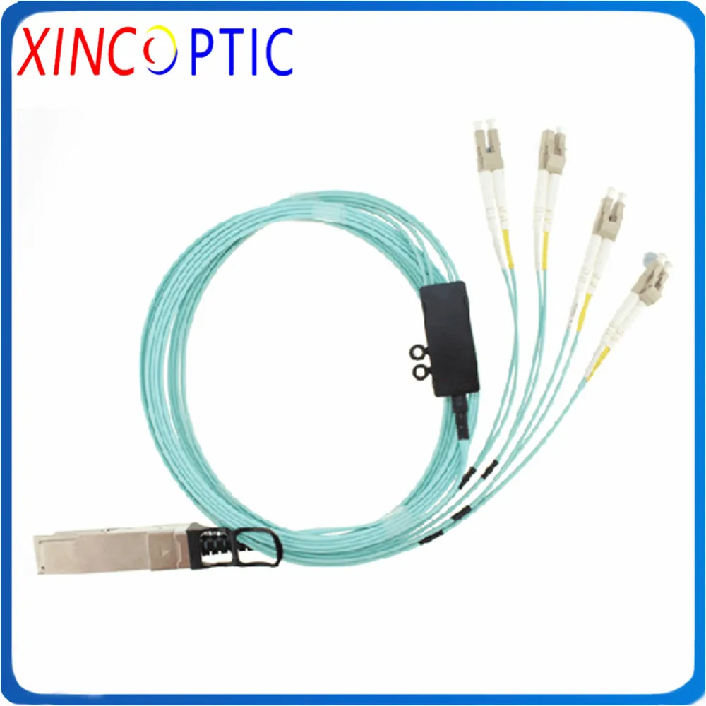 Free Shipping 40G QSFP+ to 4Duplex LC Breakout 1M OM2 AOC Active Optical Cable,40Gbps QSFP+ 8XLC 1M 2M 3M 5M 7M 10M AOC Cable