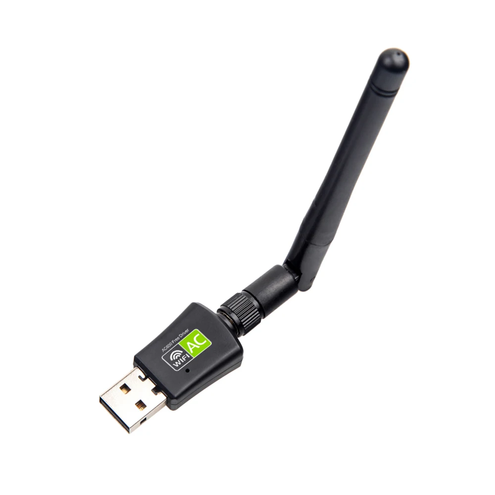 Mini USB WiFi Adapter 600Mbps WiFi Receiver Transmitter 2.4G/5.8G Dual Frequency Plug and Play with Antenna for Desktop