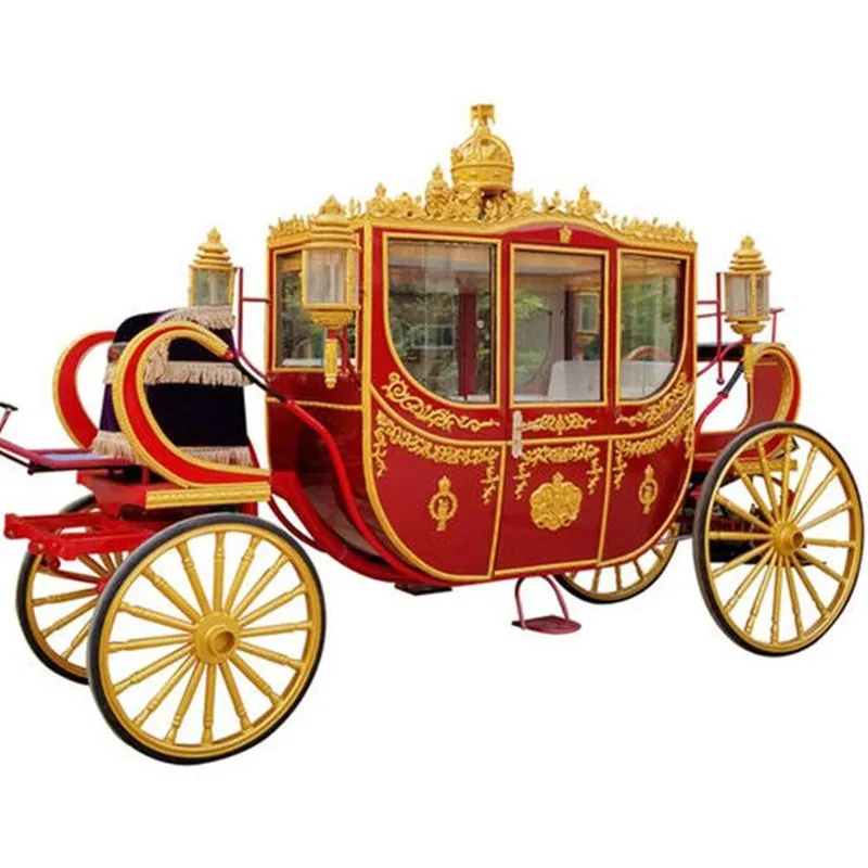 Royal Luxury Double-row Horse Drawn Carriage Trailer For Sale Wedding Electric Children Horse Carriage