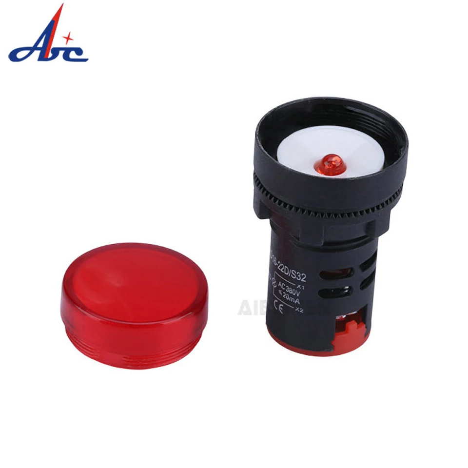 Lamp Pilot-Signal-Light Led-Power-Indicator 22mm-Panel 220V 24V Mount 380V 12V 110V Red White Yellow Green