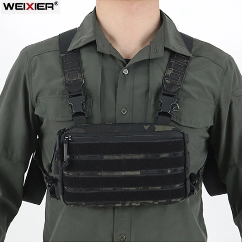 Colete esportivo ao ar livre para homens, CS Wargame Peito Rig, Airsoft Magazine Holster, Molle System, Mochila de Nylon, EDC, New Bag, 1000D, 2024