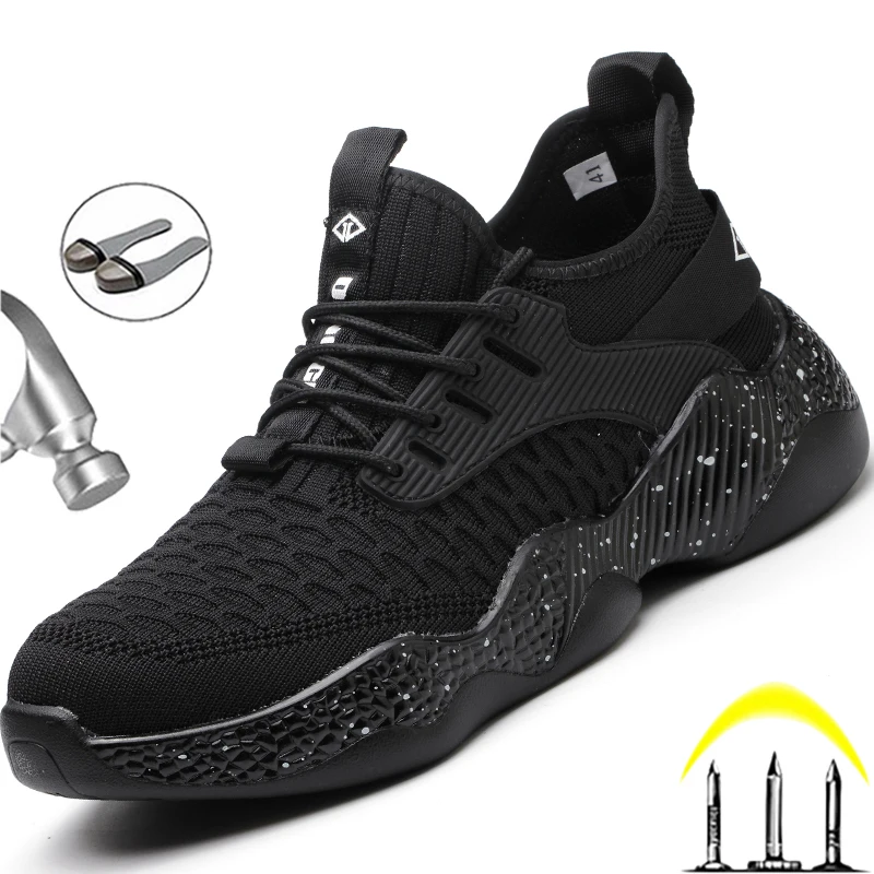 

Work Shoes Sneakers Anti-puncture Safety Shoes Anti-smash Steel Toe Shoes Lightweight Men Boots Indestructible Security Footwear