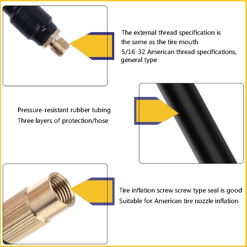 1 Pc Inflatable Pump Extension Tube Adapter Universal Tire Air Inflator Connector Hose Air Pump Pipe Tube for Car Motorcycle