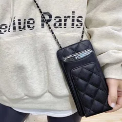 Luxury Brand Handbag Mini Caviar Chain Strap Phone Bag Card Wallet Purse Women Crossbody Cellphone Pouch for iPhone  flip phone