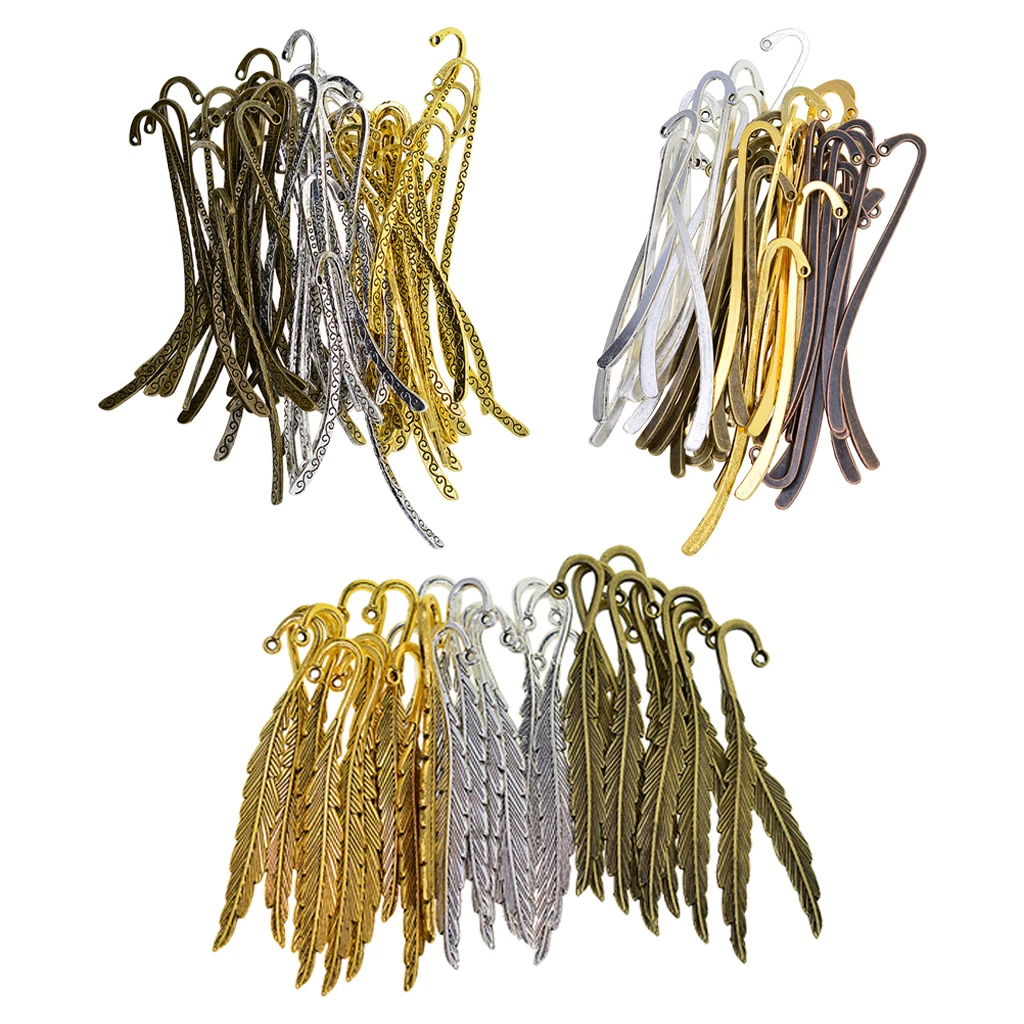 Lots of 130 Assorted Color Size Metal Bookmarks Hook Bookmark Bookmarkers for DIY Beading Pendant Jewelry Making Findings