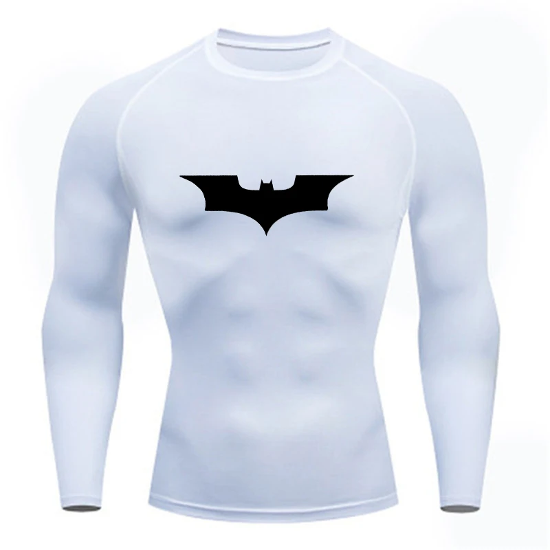 Long Sleeve T shirt Compression Skull Sports Shirt Men GYM Running Jogging Quick-Drying Tshirt Gym Fitness Rashgard Training MMA