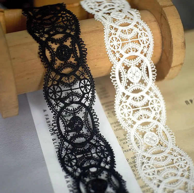 10meter Pure cotton water-soluble embroidery lace DIY wedding materials headdress belt clothing home textile lace