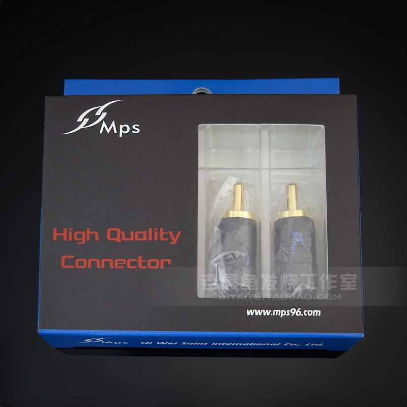 1pcs/1pair/1box(4pcs) RCA plug Fish-4B MPS Taiwan original pure copper gold-plated DIY audio wire diameter 4mm