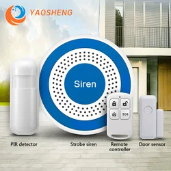 Wireless Flash Strobe Siren 433Mhz WIFI Sound and Flash Strobe Sensor USB Power for Home Burglar Alarm System