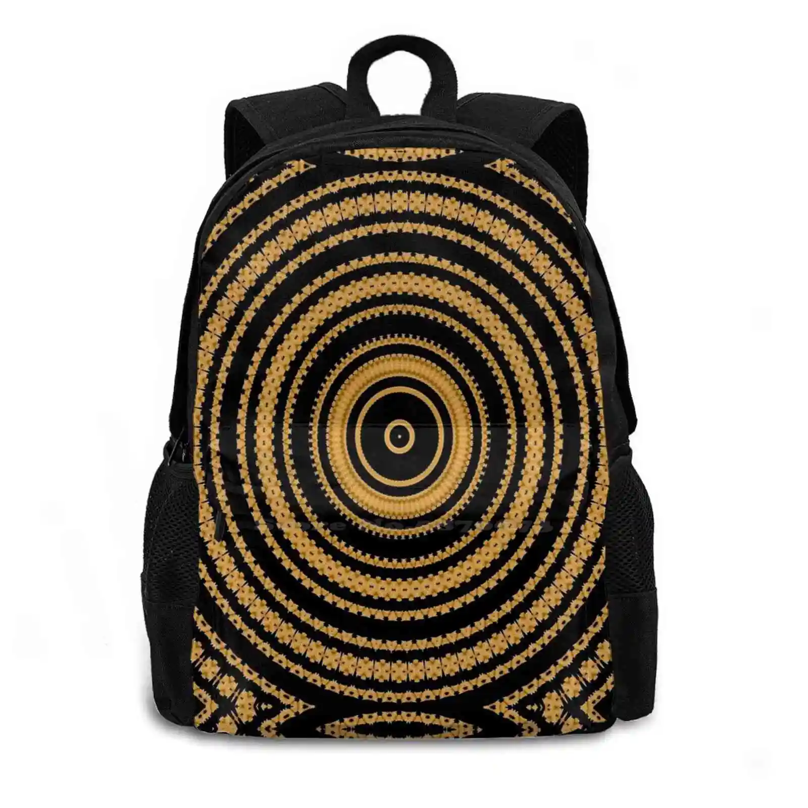 Backdrop Hypnotism Artistic Design New Arrivals Unisex Bags Casual Bag Backpack Pattern Texture Tile Gold Rug Abstract Material