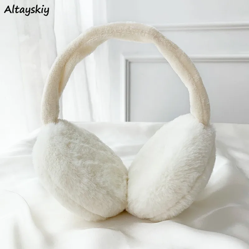 

New Fur Solid Lady Earmuffs Autumn Winter Warm Soft Women Collapsible Casque Antibruit Cute Earbags Girls Simple Sweet Cozy