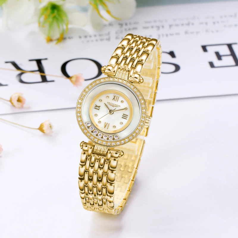 New Shell Dial Billing Billing Timepiece Luxury 18K Gold Diamonds Watches Jewelry Bracelet Wristwatch Ladies Watch For Women