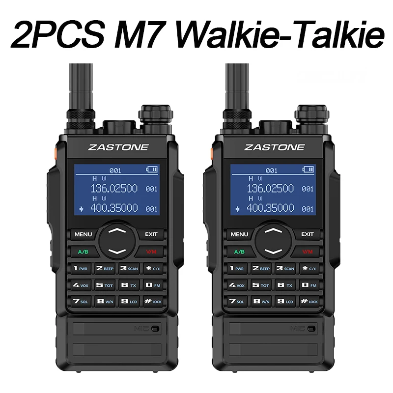 Zastone-walkie-talkie M7, Radio bidireccional uhf, vhf, 5W, doble banda, estación de radio, 220MHZ, frecuencia Amateur HM, 2 uds.