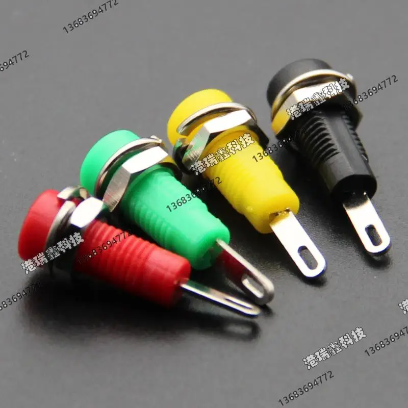 

[SA]2MM / 2.5MM red, black GREE yellow- colored banana jack connector socket terminals A-2004 test bore hole M6--100PCS/LOT