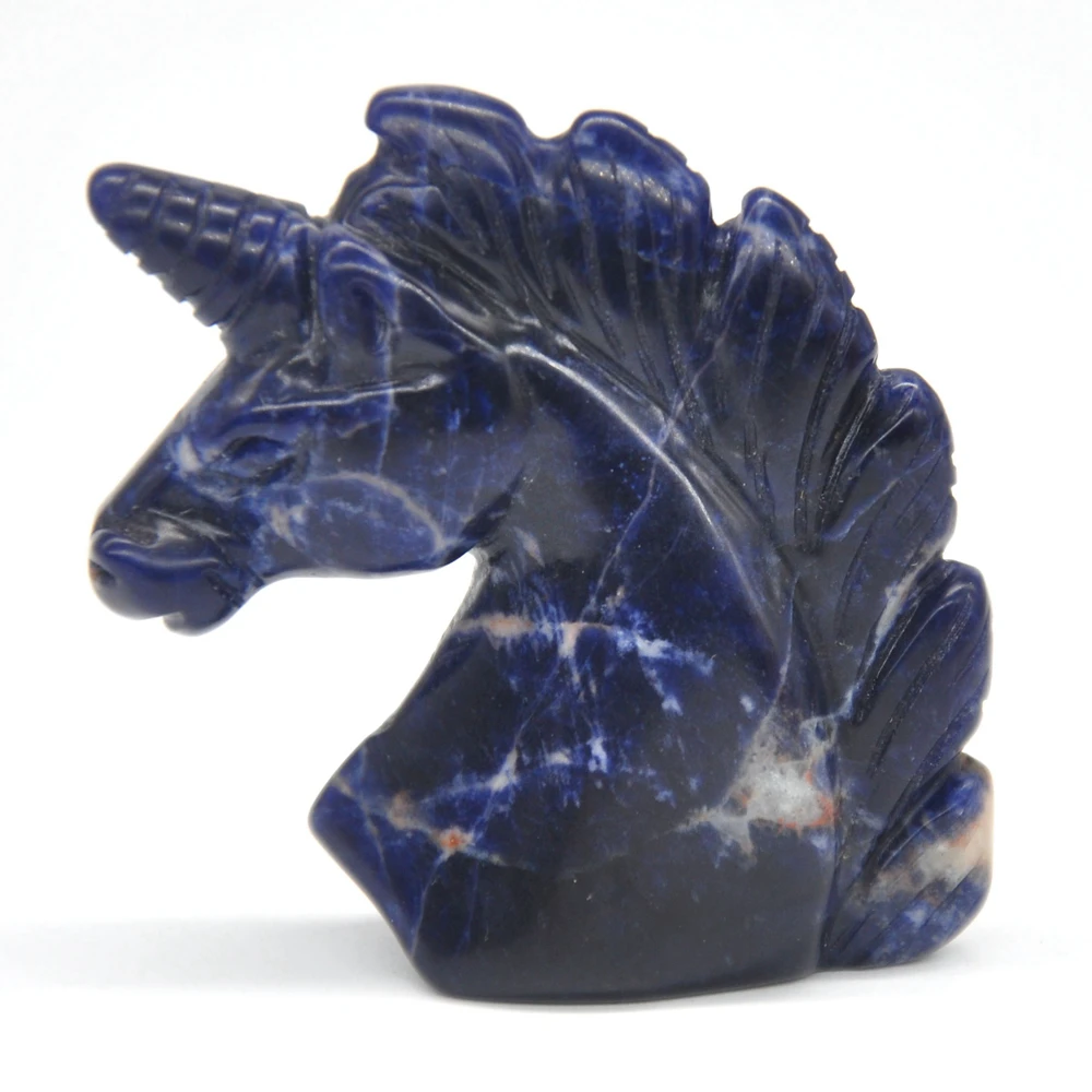 

2" Unicorn Statue Blue Sodalite Natural Stone Carved Home Decoration Healing Crystal Reiki Figurine Spiritual Gemstone Omament