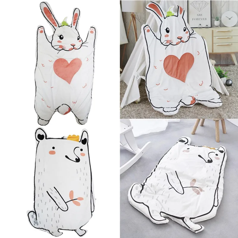 

1pc Cartoon Bunny Interactive Montessori Baby Playmat Toddlers Sensory Playing Crawling Rug Kids Rug Newborn Educationl Toy