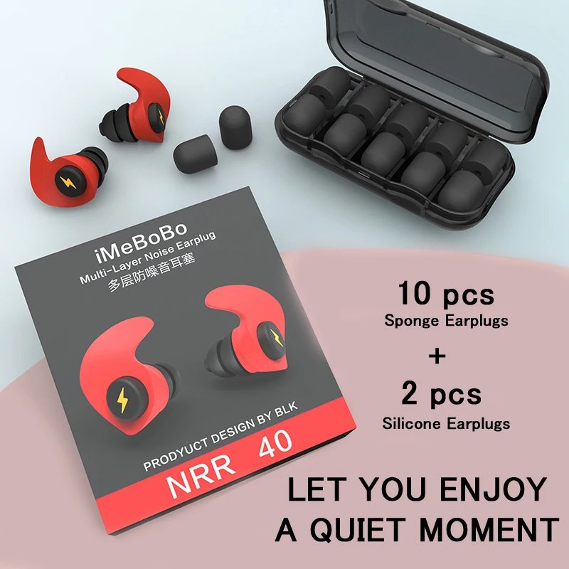 Earplugs Plug Sleep Earplug Anti Bruit Foam Noise Sleeping Cover Ears Silicone For Soundproofing Reduction Ratio Soft Ear Plugs