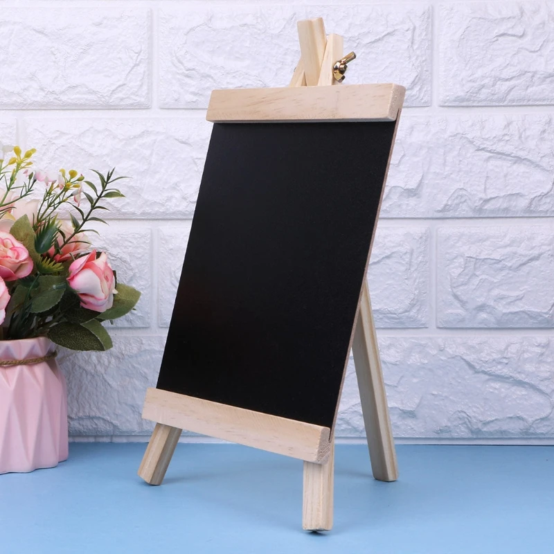 Large 20cmx21.5cm  Desktop Message Blackboard Easel Chalkboard Kids Wood Writing Boards Collapsible