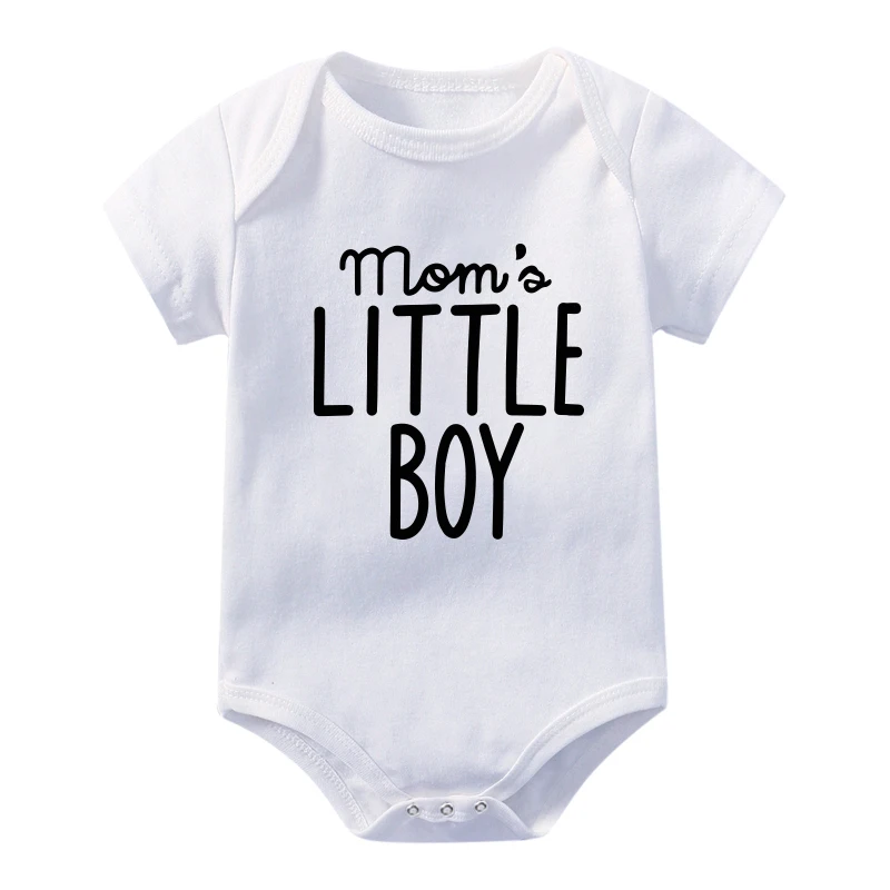 Toddler Funny Newborn Baby Clothes MOM LITTLE BOY Print kid 100% Cotton Jumpsuits Bodysuits Outfits Infant Romper son baby 0-24M