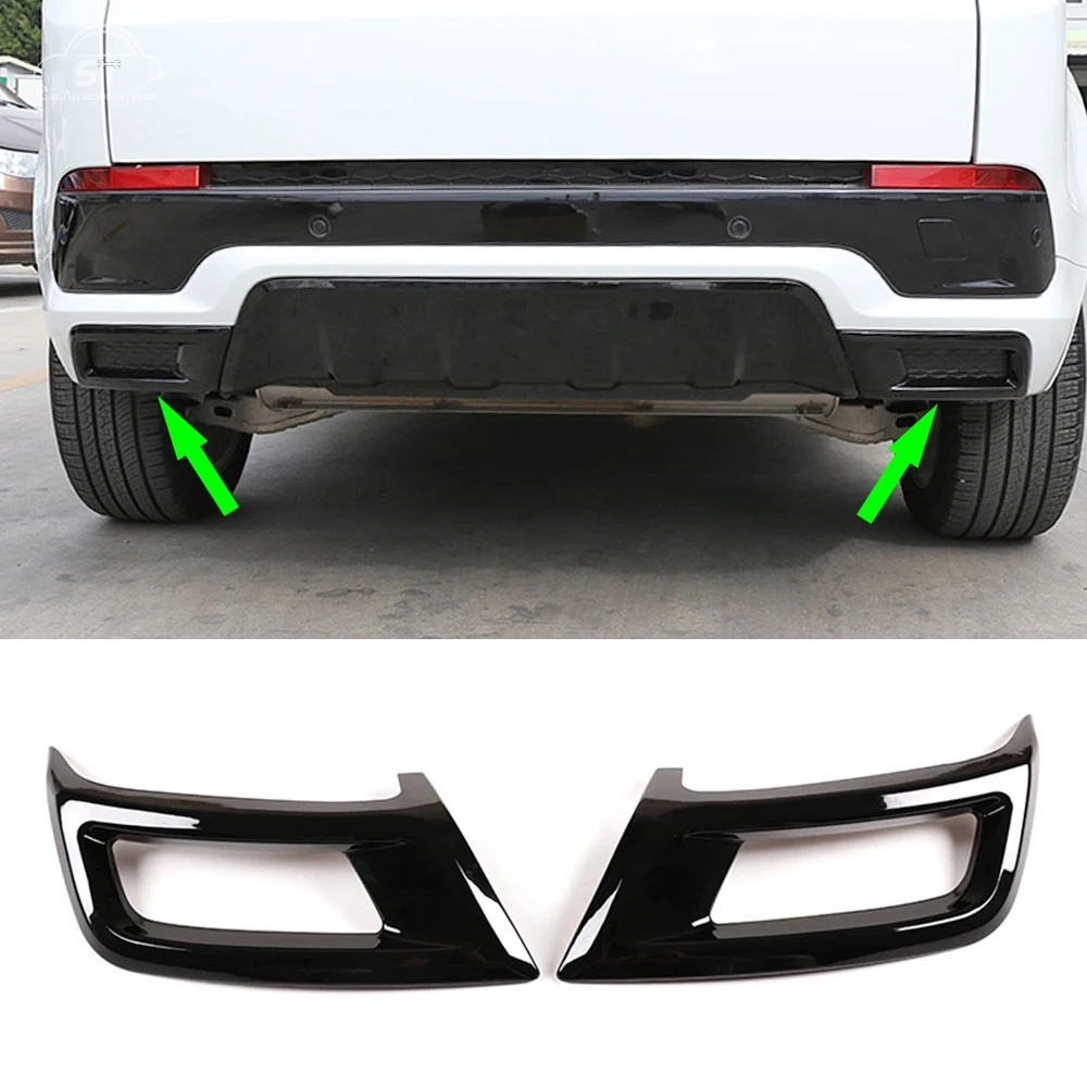 Car-Styling Exhaust Pipe Tail Trim Cover ABS Black for Land Rover Discovery Sport 2020 Rear Bumper Surround Decoration Accessory