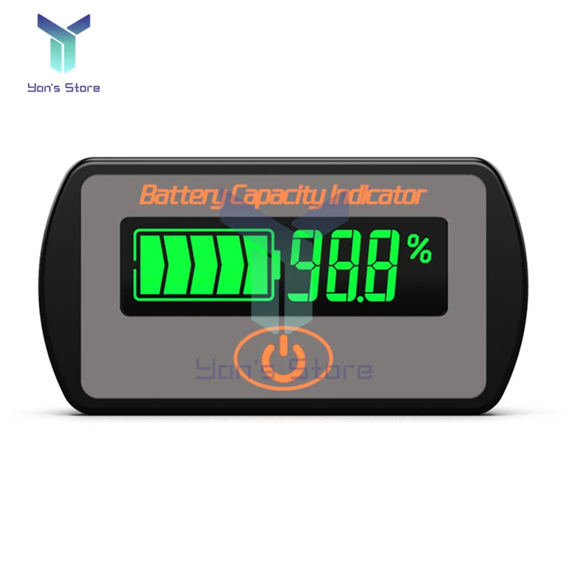 12V/24V Adjustable LCD Car Lead-Acid Lithium Battery Voltmeter Voltage Tester Touch-Type Voltage Battery Capacity Indicator LY7S