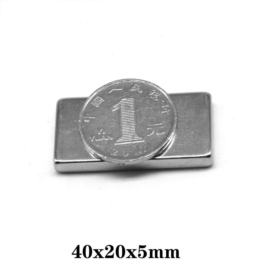 

2~15PCS 40x20x5 Quadrate Strong Neodymium Magnet 40mm*20mm Strip Powerful NdFeB Magnetic 40x20x5mm Rare Earth Magnets 40*20*5