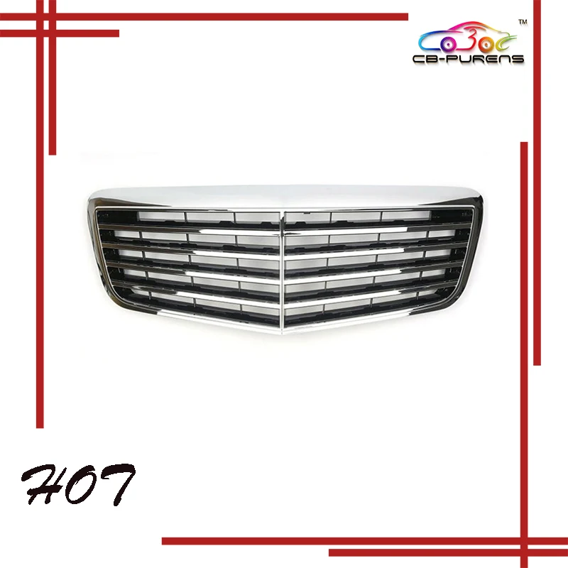 

2007-2009 For Mercedes Benz E-Class W211 ASSY Style Grill Black/Silver ABS Plastic Front Bumper Racing Grille Overlay