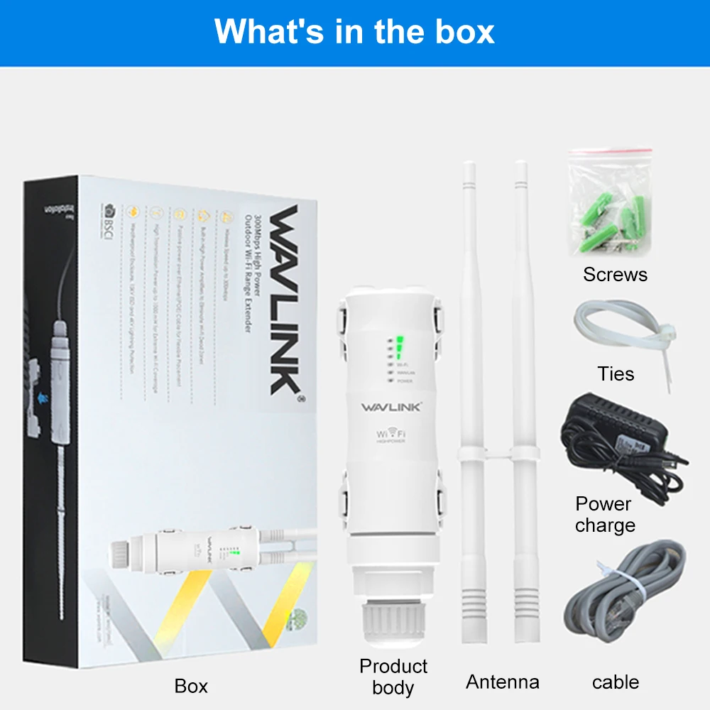 Wavlink-AC600 고출력 야외 와이파이 라우터, 액세스 포인트 CPE 무선 와이파이 응답기 듀얼 Dand 2.4/5Ghz 2x7dBi 안테나 POE