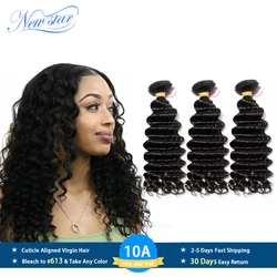 New Star Deep Wave capelli umani vergini brasiliani 3 pacchi Deal estensione dei capelli cuticola allineata capelli spessi non trattati ondeggiando