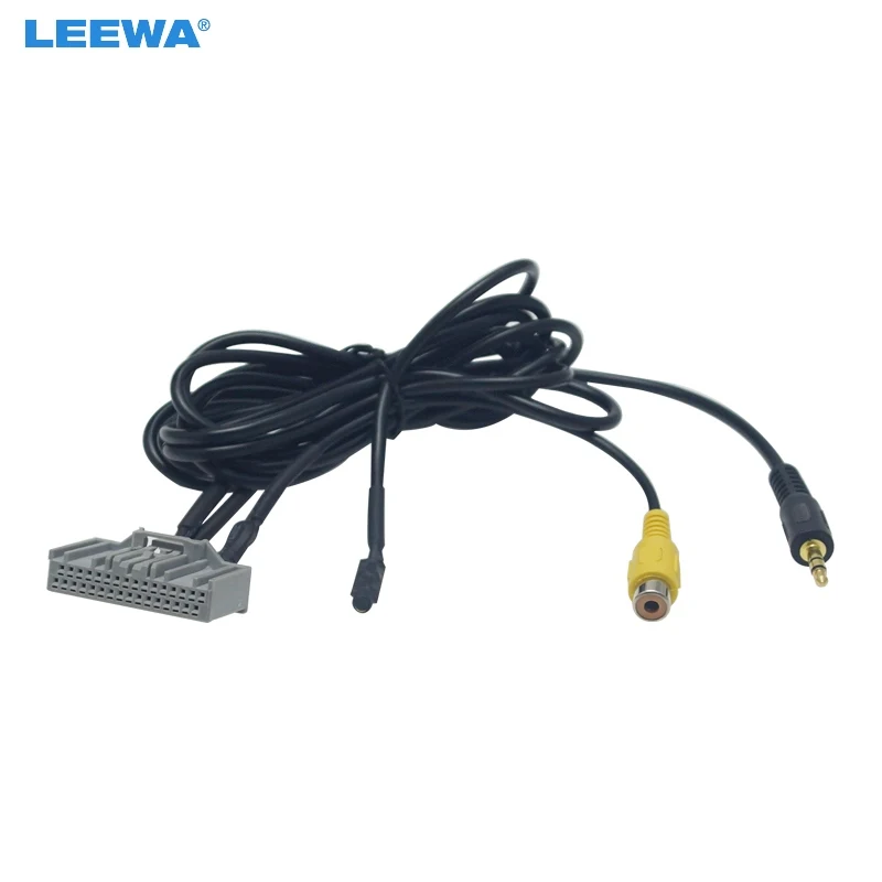 LEEWA 10set Car 3.5mm Male to 32Pin AUX-IN Socket Radio Audio Cable With Micphone for New Honda CRV AUX Wire Adapter #CA6165