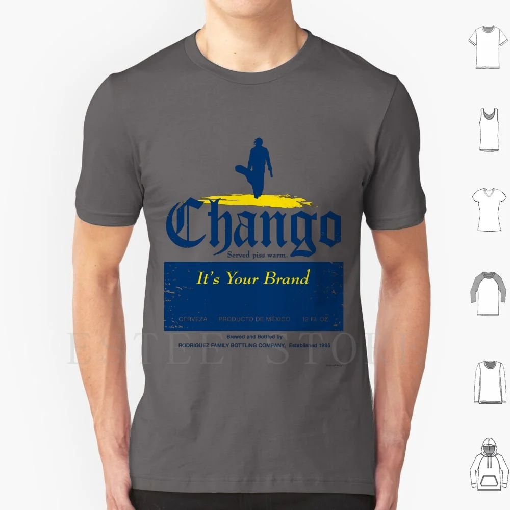 Camiseta de cerveza Chango con estampado de algodón El Mariachi Desperado atardecer Til Dawn películas 90s Retro cerveza Geek parodia divertida Chango Buscemi
