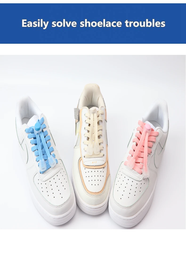 Klassische Schnürsenkel mit Schnallenverschluss, flache Schnürsenkel ohne Binden für Sneaker, Kinder und Erwachsene, schnelle und bequeme Schnürsenkel für Schuhe, Zubehör – Detail 12